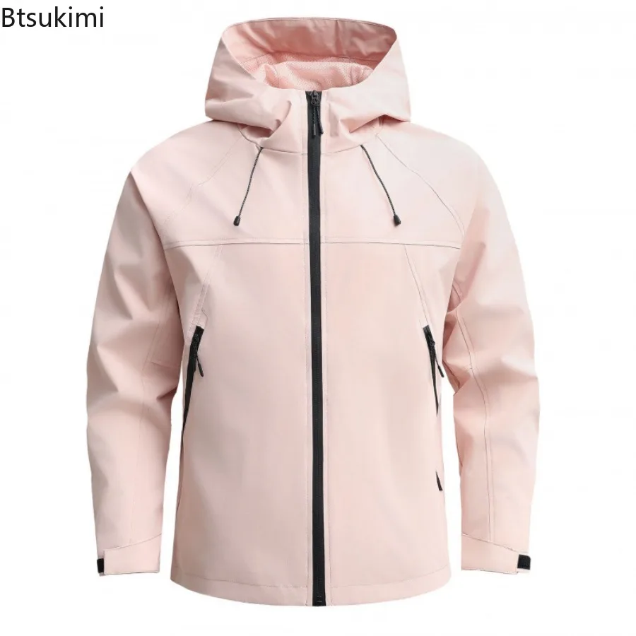 2025 New Hooded Jackets Men and Women Outdoor Casual Windproof Mountaineering Clothing Coats Spring Autumn Windbreaker Jackets