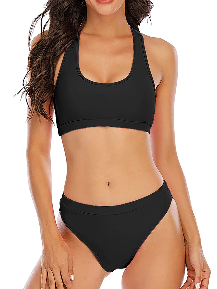 

Спортивные бикини 2026: однотонные купальники с подкладкой, винтажный стиль, для женщин, для плавания и пляжа