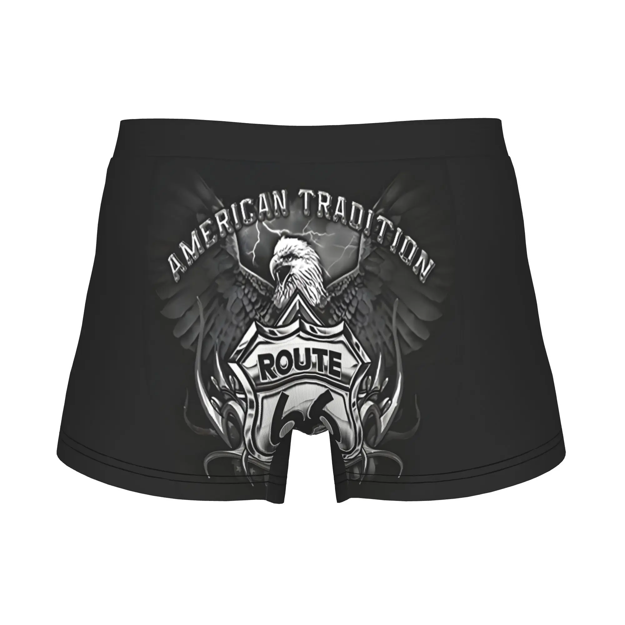 Route 66 Bald Eagle Boxer Shorts For Homme 3D Print American Tradition Underwear Panties Briefs Soft Underpants