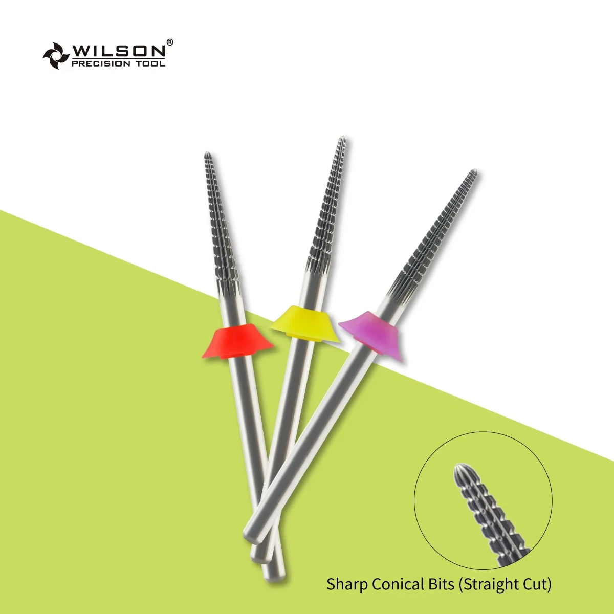 WILSON Sharp Conical Bits (Straight&Cross Cut)-Tools Nails Cutters for manicure Drill Bits nails accessories remove cuticle