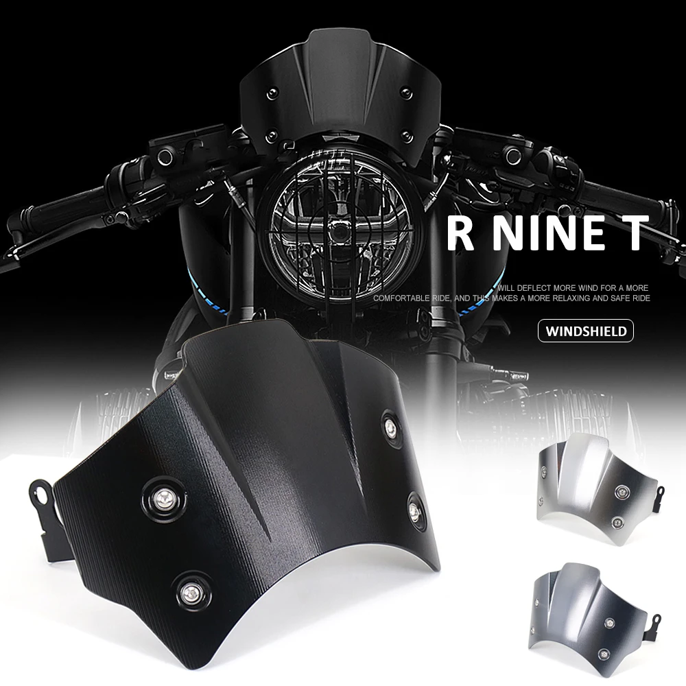 

New RNINET 2014-2023 Windshield Windscreen with Mounting Bracket For BMW R NINET NineT Rninet R nine T R9T Wind Deflectors