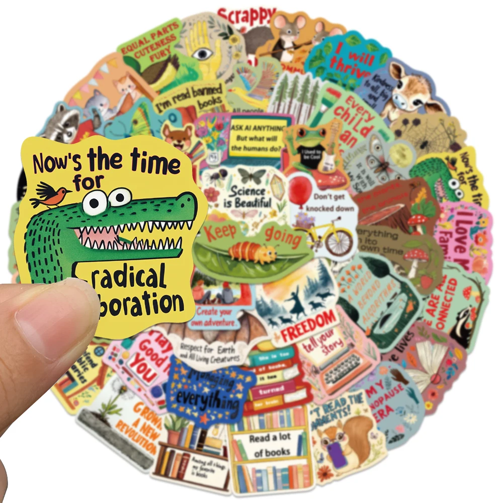 50 قطعة ملصق تحفيزي كرتوني لطيف أنيمي الحياة إقتباس ديكور كوب الكمبيوتر المحمول الهاتف ملصق مائي Kawaii عطلة ملصقات الطاقة الإيجابية #3