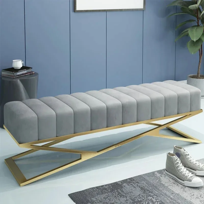 

Nordic Bedroom Furniture Shoe Changing Stool Home Bench With Shoe Cabi Household Door Entry Seating Soft Bag Cushion Shoe Stool