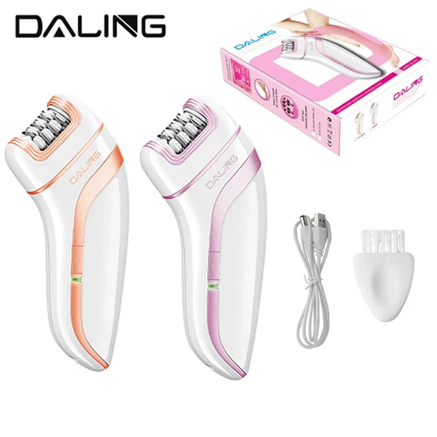 DALING DL-6015 portable Women's  hair removal device, shaver,hair removal device with light, usb charging