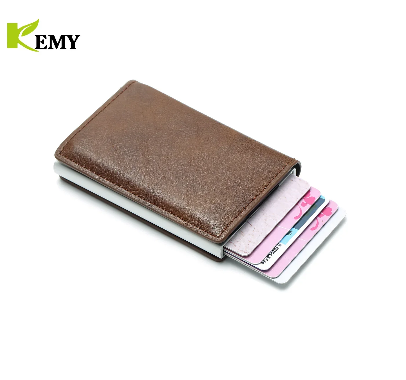 Funda para tarjetas de identificación, tarjetero RFID automático a la moda, billeteras para tarjetas bancarias de aluminio, funda para pasaporte, cartera para hombre