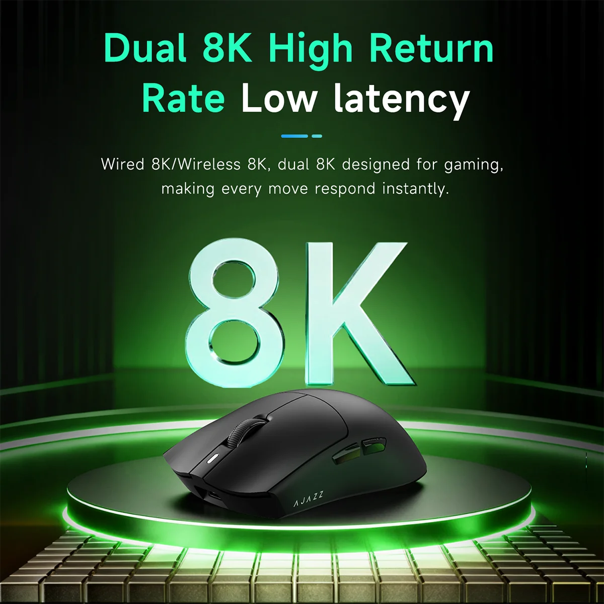 AJAZZ AJ139P NL V3 Ultra Tri-Mode Gaming Mouse, 63g Lightweight, PAW3950 42K DPI, Star Flash+2.4G+BT, 8K Polling Rate, RGB Charg