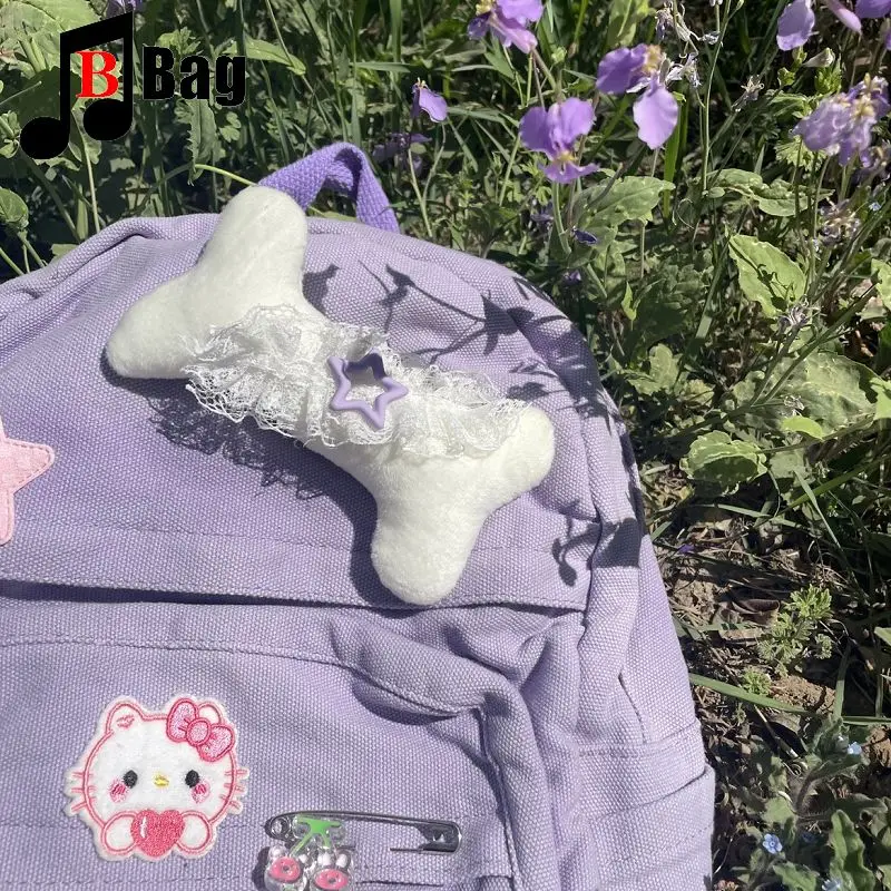 Japanese lotus root purple women\'s handbag Y2K soft cute sister bone backpack Gothic College Fengharajuku large capacity pack