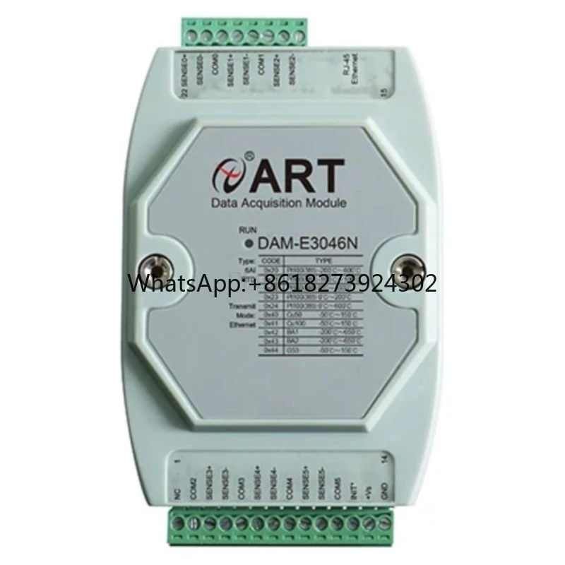 

Ethernet 6 Channel RTD Input Module Pt100 RTD 16bit 10Hz, Modbus TCP Remote Temperature Acquisition Din Rail Adam Module