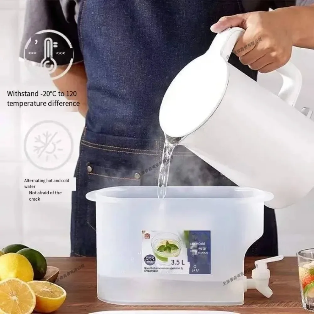 1/2Pcs 3.5L Large Capacity Cold Water Pitcher Kettle with Faucet in Refrigerator Iced Beverage Dispenser Refrigerator and Spigot image 6
