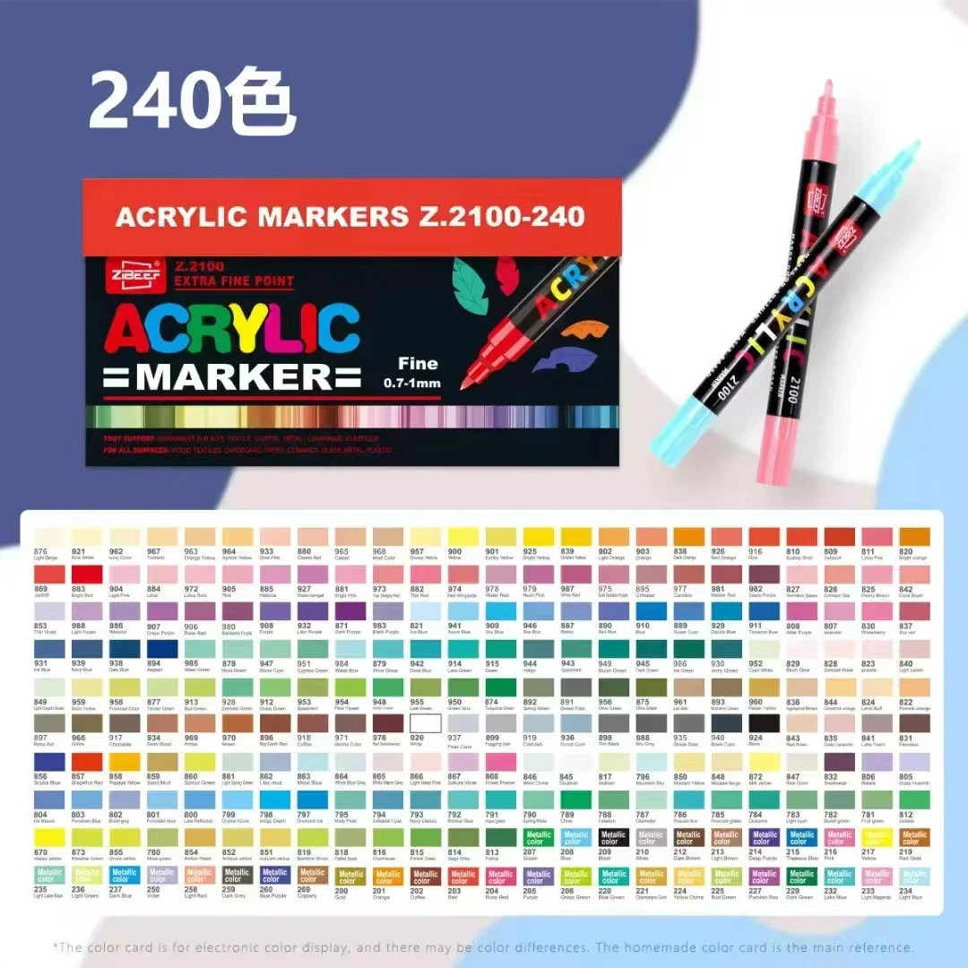 36-240 acrylverfstiften, waterdicht en hoge verzadiging voor hout, metaal, kunststof, stof, glas, keramiek schilderen doe-het-zelf kunstbenodigdheden