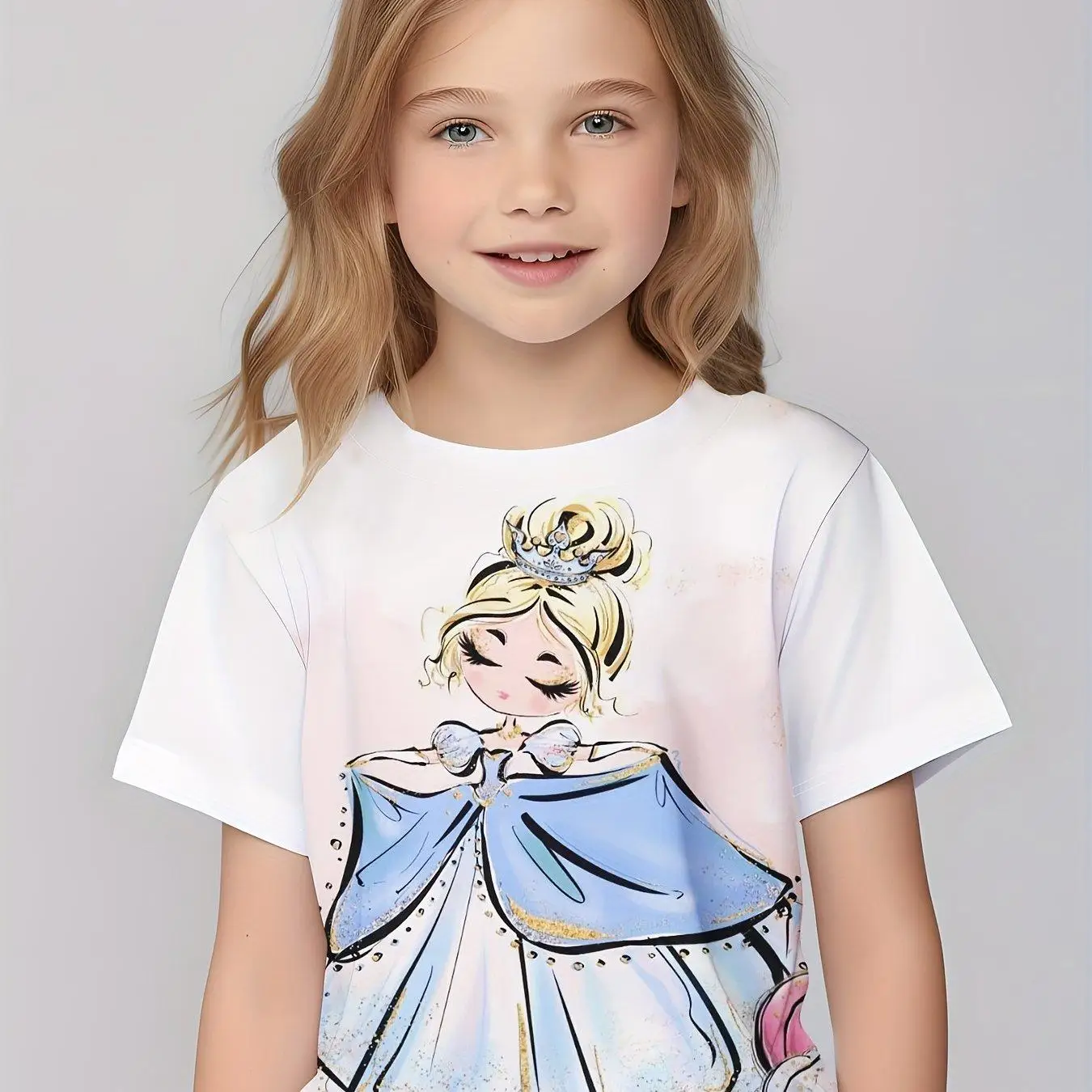 ملابس الأطفال فتاة تي شيرت قصيرة الأكمام الأطفال تي شيرت لطيف نمط طباعة ملابس فتاة عادية الاطفال ملابس الصيف بلايز #2