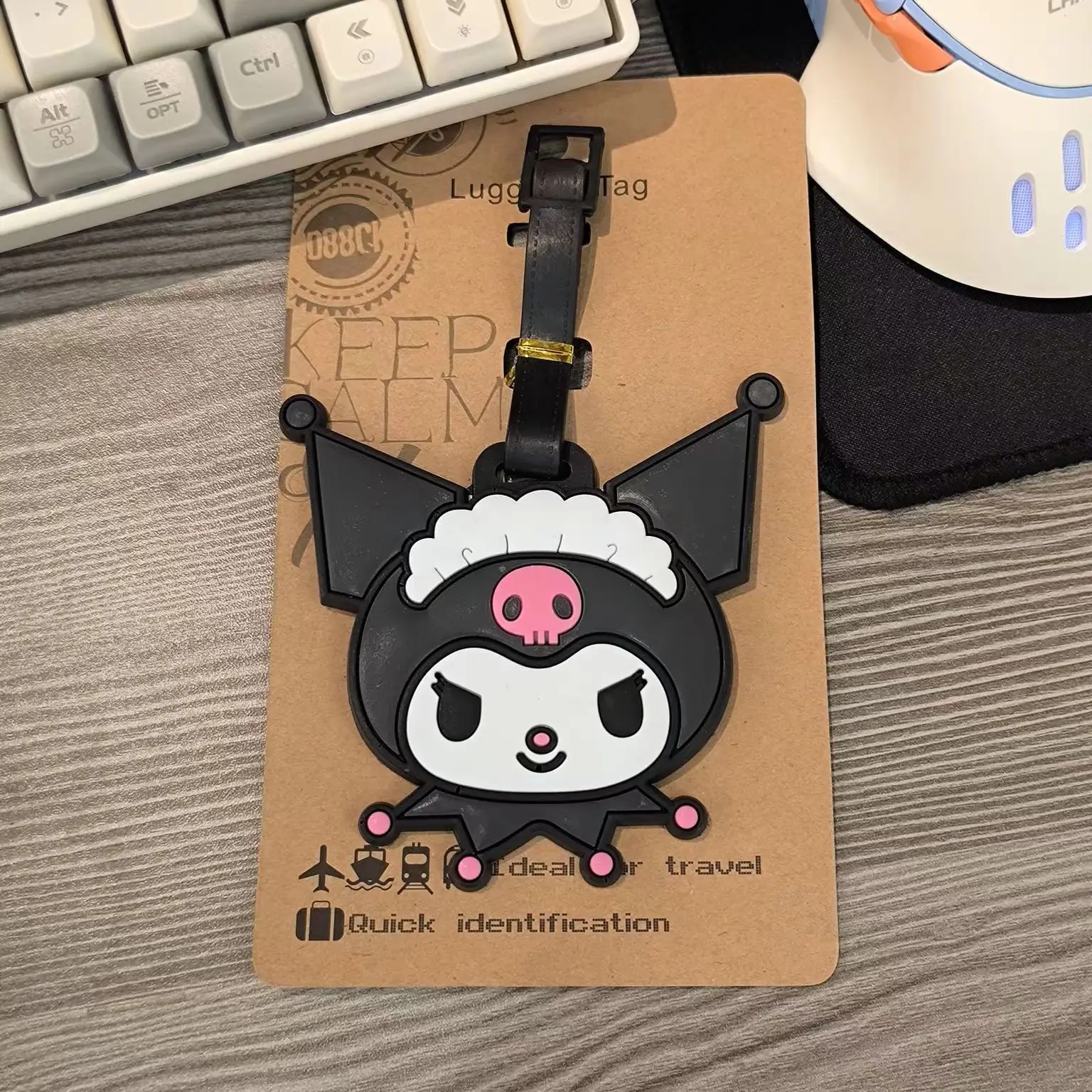 PVC Luggage Tag Cartoon Kuromi Travel Accessories Suitcase Baggage Portable Label