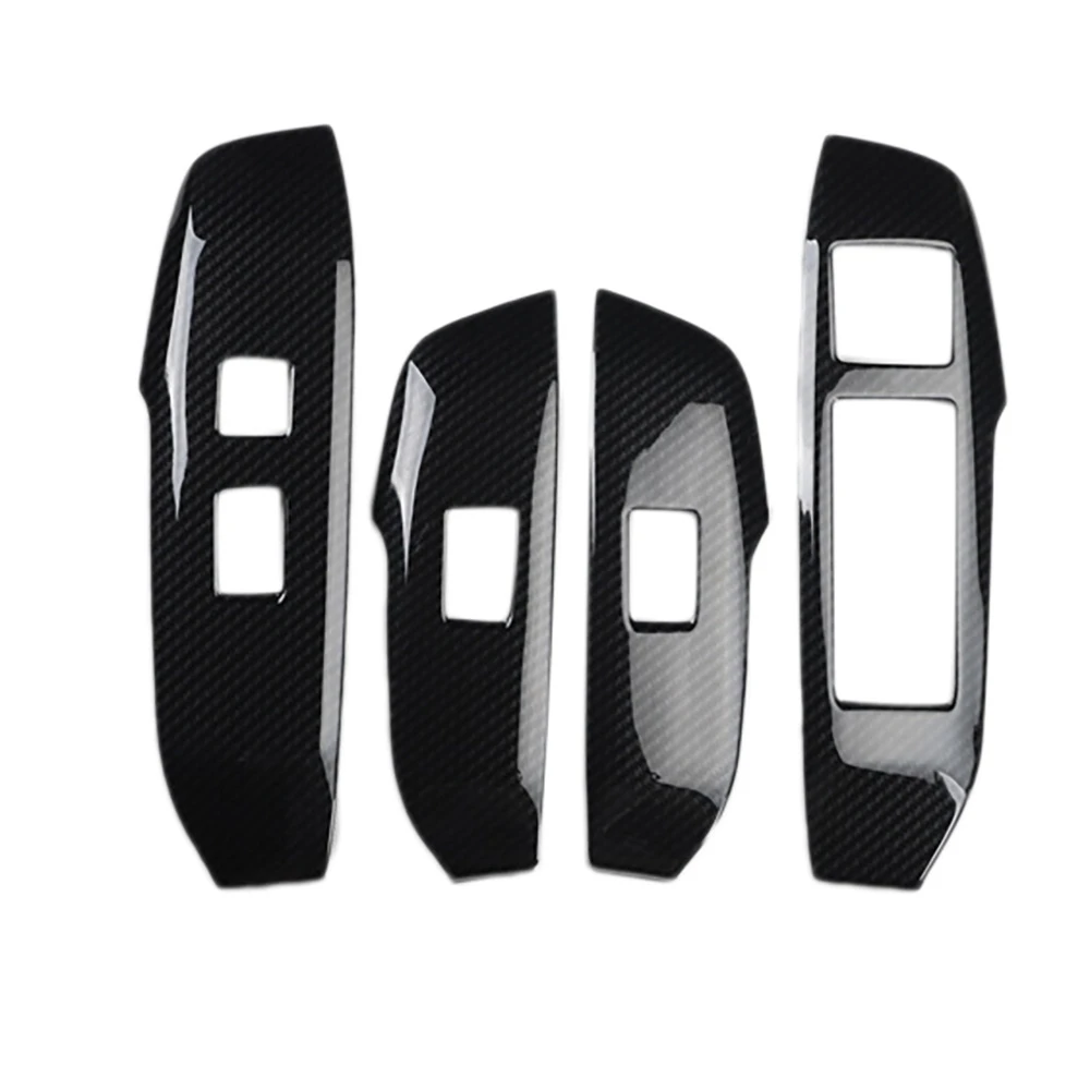 4PCS Carbon Fiber Car Window Switch Panel Adjust Cover Trim Stickers Window Button Decoration for LEXUS NX 300H 200T LHD