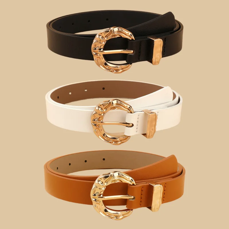 Trendy and Unique Asymmetrical Two-Piece Belt Set Elegant and Stylish Pairing with Dresses and Jeans Women’s Pin-Buckle Belt
