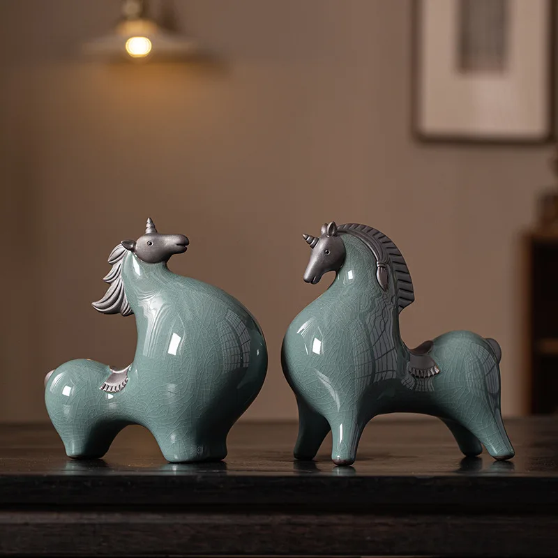 

Ceramics Ancient Chinese Tang Dynasty Horse Ornaments Home Living Room Office Desktop Decorations Zodiac Horse Craft Ornaments