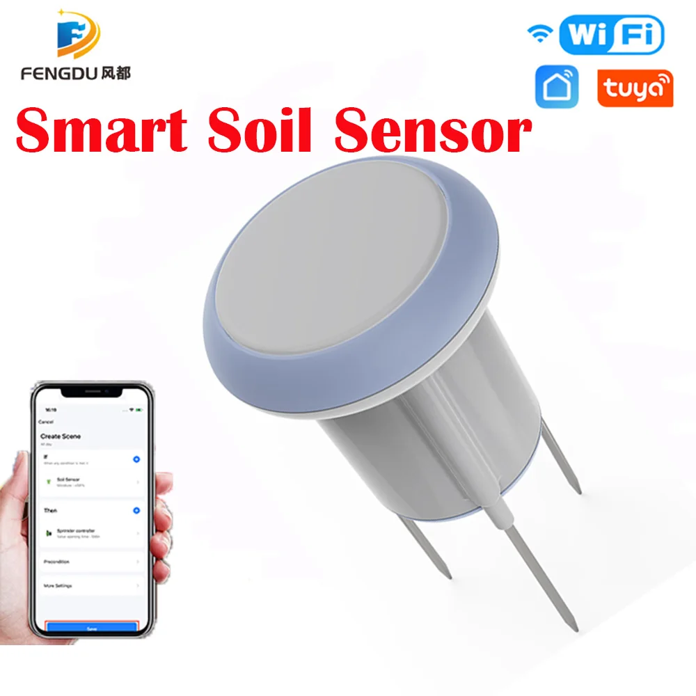 

Tuya Smart Soil Tester with Moisture and Temperature Solar Supply Soil Moisture Sensor IOT Wireless
