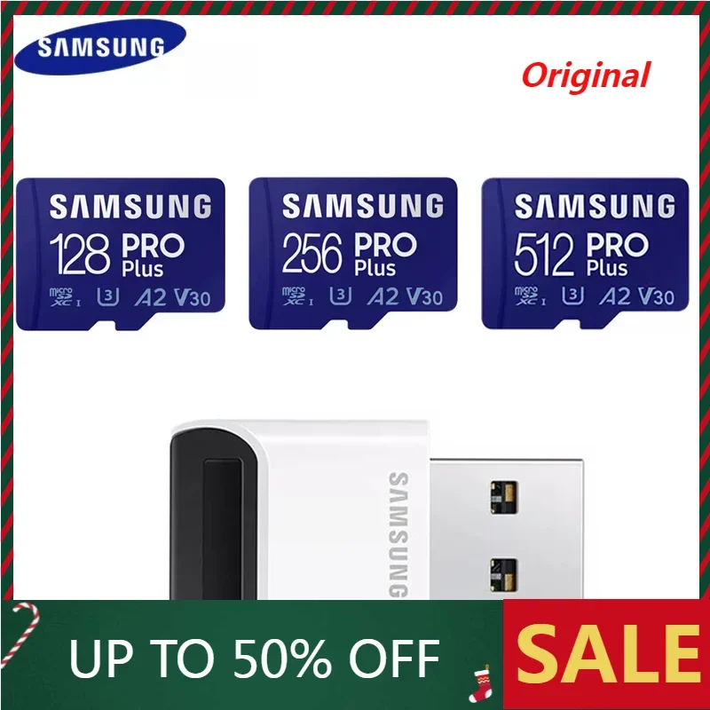 

Samsung Pro Plus 4K Memory Card+USB 3.0 Reader 128GB 256GB 512GB V30 High Speed Class 10 TF Card A2 UHS-I U3Micro SD Card Phone