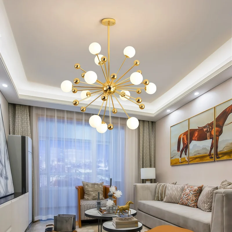 

Light Luxury Dandelion Chandelier Nordic StyleloftSimple round ball living room lamp, dining room lamp, bedroom and clothing sto