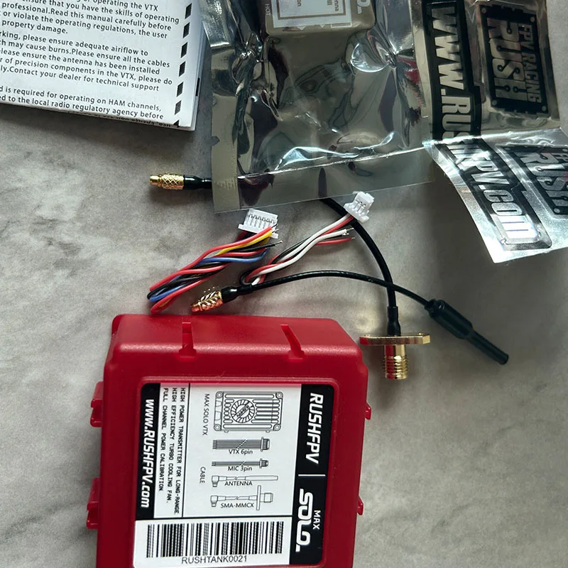 러쉬 탱크 MAX SOLO 5.8GHz 2.5W 고출력 48CH VTX 비디오 송신기 냉각 팬 장거리 RC FPV 드론용 CNC 쉘