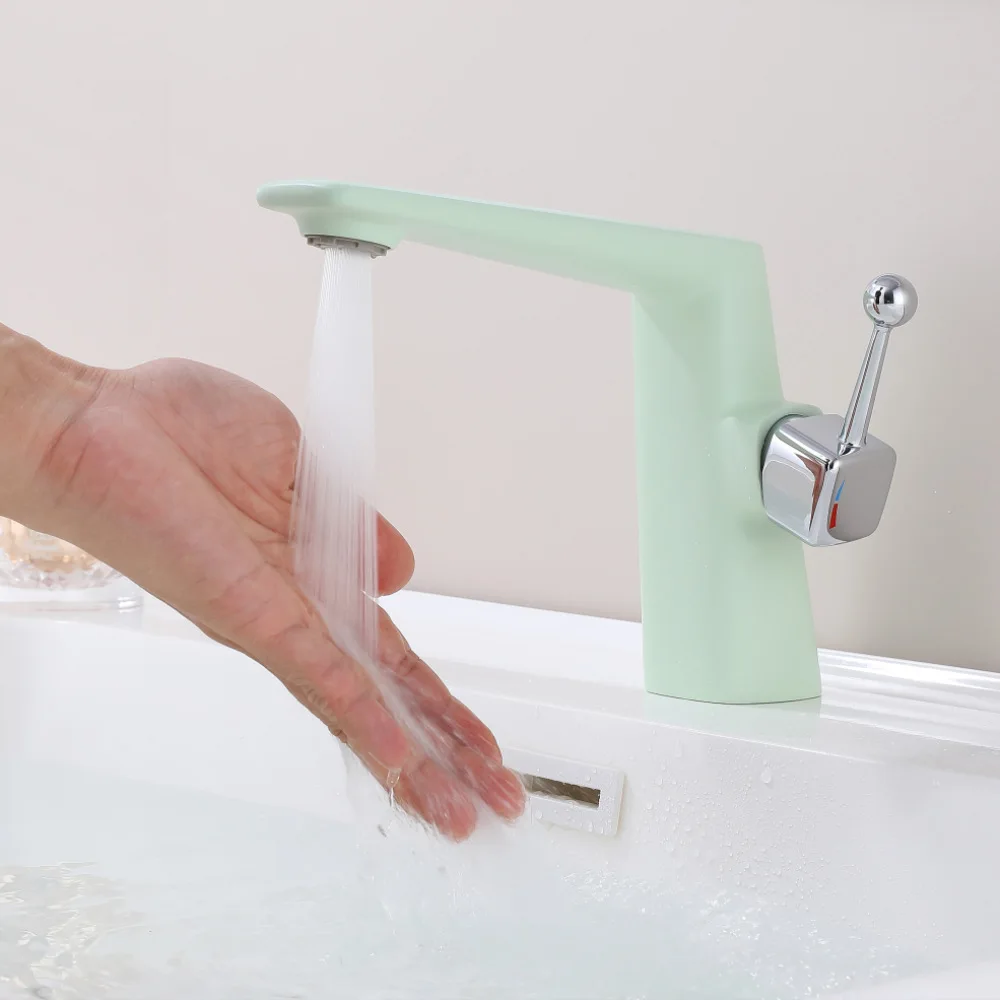 

Copper Red/Green Hot Cold Basin Faucets for Bathroom Wash Basin Taps Purple Dual-function Kitchen Sink Mixer Tap