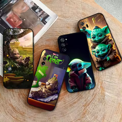 Marvel Cute Baby Yoda Groot Case For Samsung Galaxy Note 20 10 Ultra Plus A30 A24 A23 A22 A21S A20S A14 A13 A12 A11 A10 5G Cover