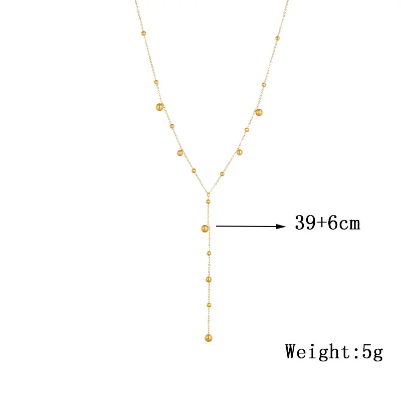 XIYANIKE 316L Stainless Steel Gold Color Luxury Beaded Pendant Necklace For Women High Quality Jewelry Necklaces 2023 New Trends