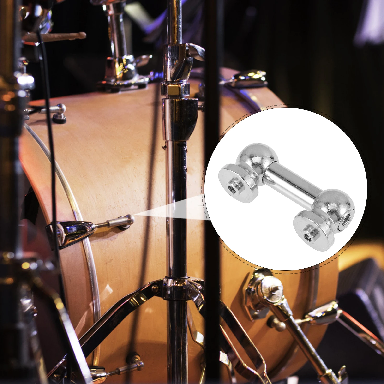 

Practical 5.6CM Long Double Balls Metal Rod Connector Accessories for Drum Hardware Supplies Tom Ball