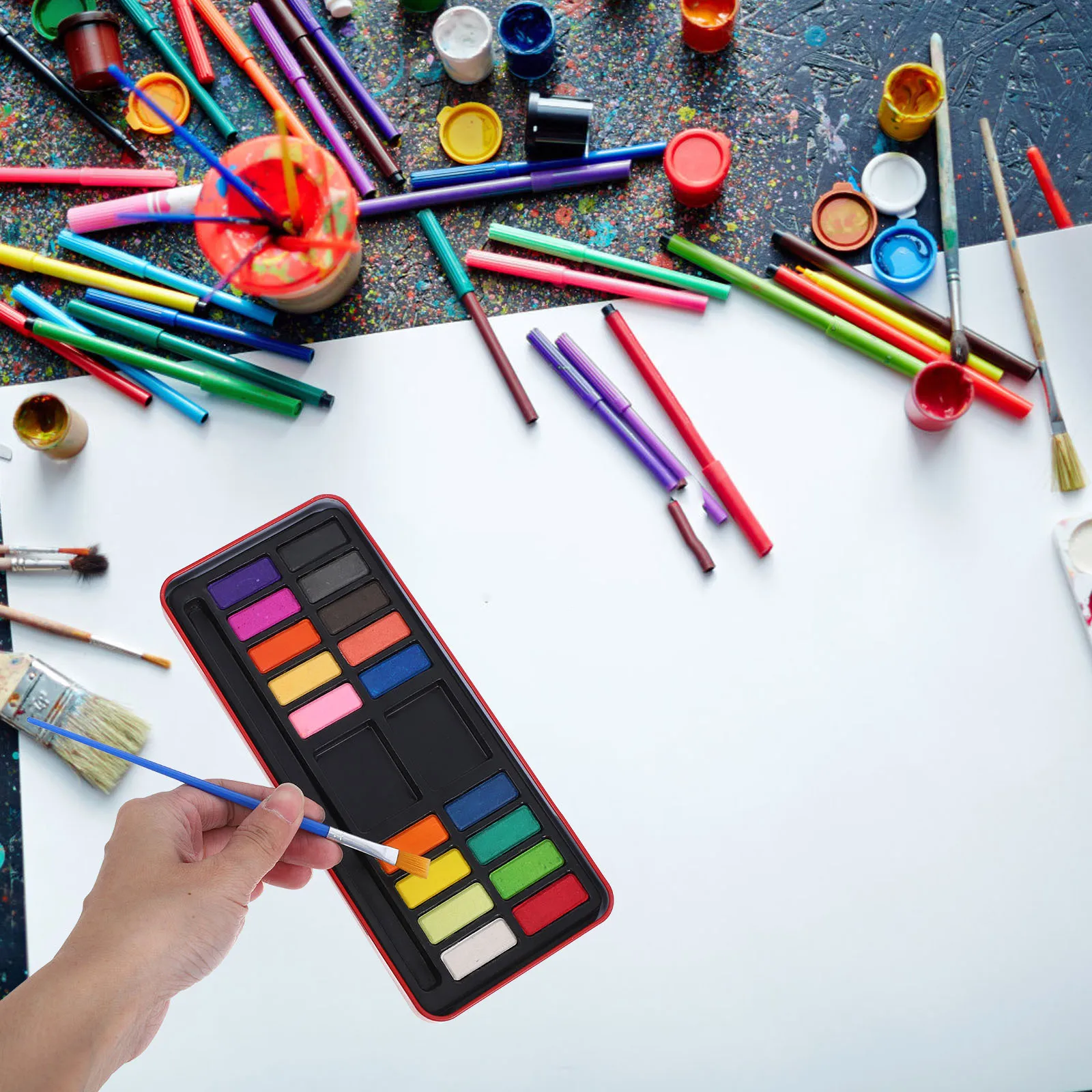 

18 Colors Watercolor Paint Set Portable Solid Watercolor Kit Travel Drawing Supplies Artist Beginner Water Color Paint Set