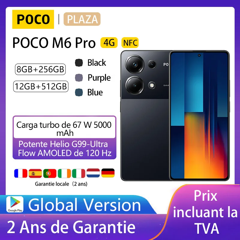 【World Premiere】POCO M6 Pro Smartphone 5000mA 67W wired charging Helio G99 Ultra 6.67 Flow AMOLED 120Hz AMOLED 64MP Camera NFC