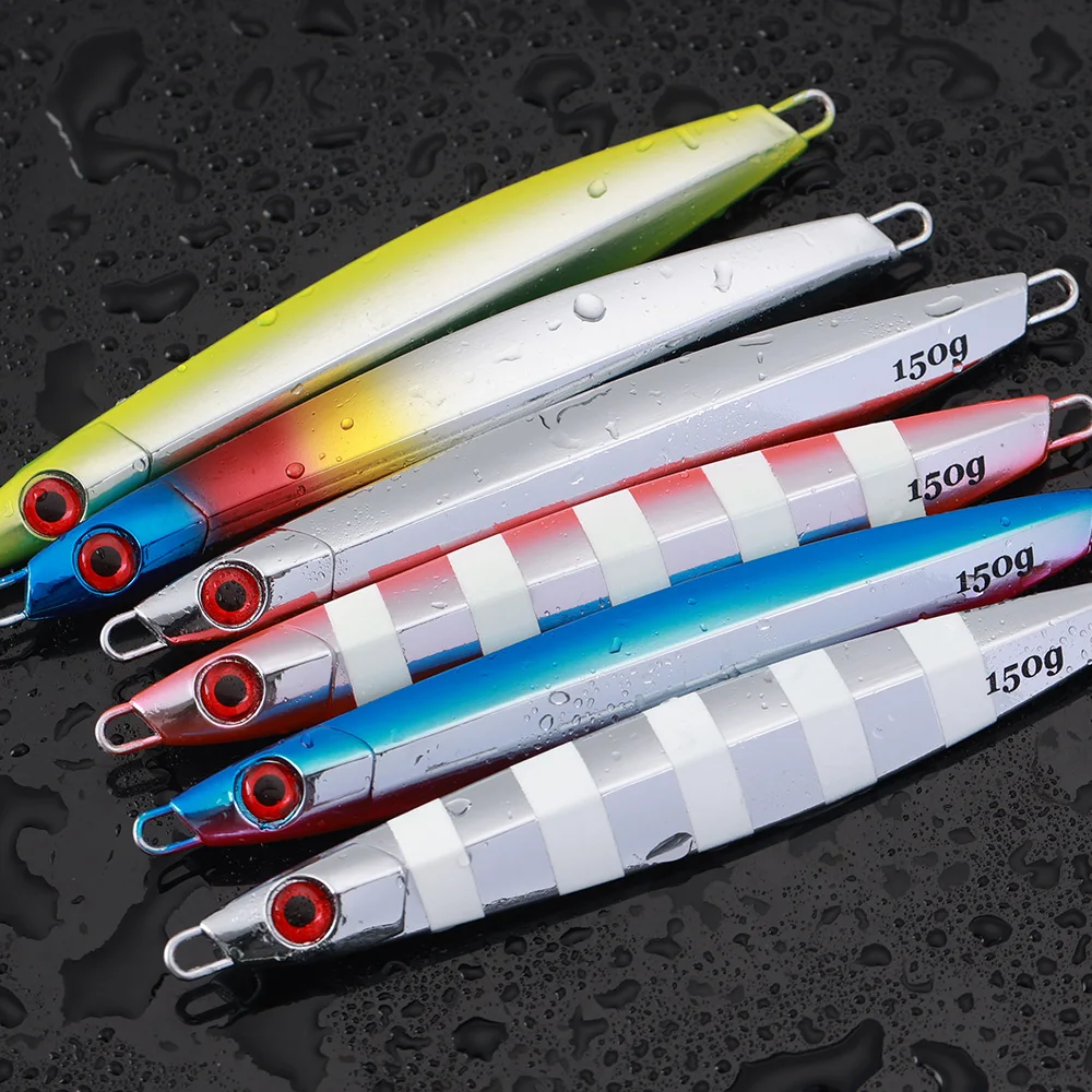 Clearance Sale Slow Metal Jig Luminous Long Cast Saltwater Jigging Fishing Lure Artificial Bait for SeaBass Kingfish Amberjack view 3