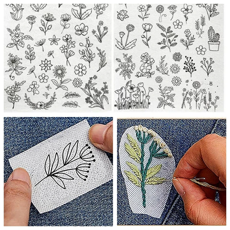 

2pc Water Soluble Embroidery Stabilizer Sticker Hand-Stitch Embroidery Auxiliary Paper For DIY Creative Marking Clothes Repair