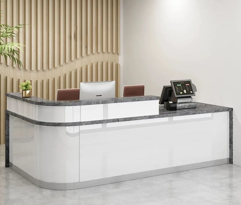 

~* Hot Selling Office Furniture Exclusive Beauty Salon Counter Table L Shape Reception Desk