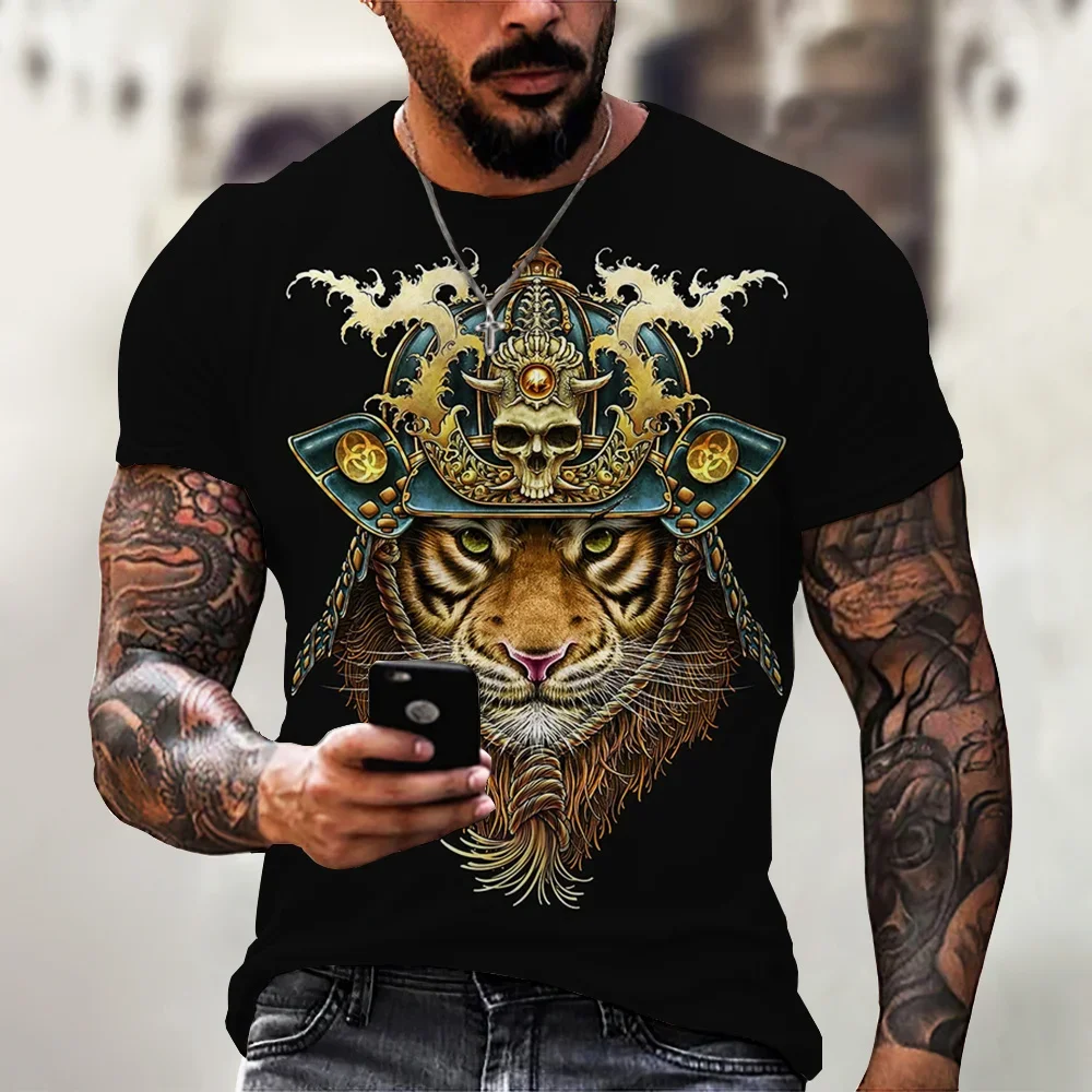Samurai T-shirts for Men 3D Print O-Neck Short Sleeve fashion Men's T Shirt Harajuku Hip Hop Ninja