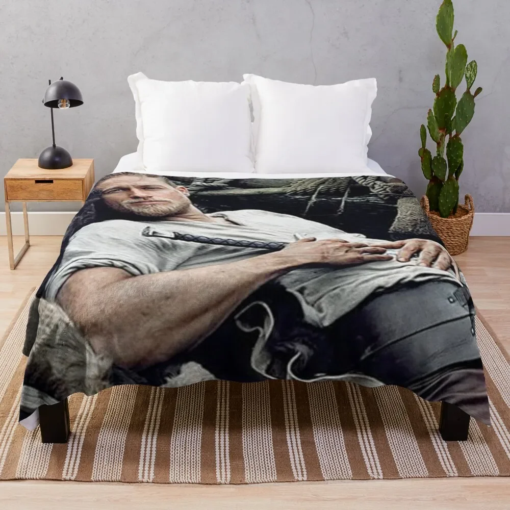 

charlie hunnam Throw Blanket for winter Beautifuls Plaid on the sofa Soft Big Blankets