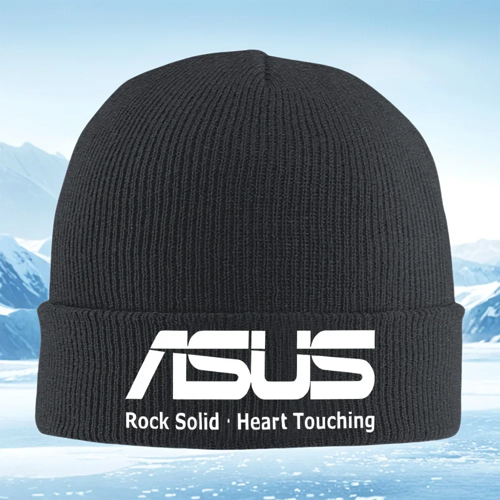 2026 ASUS logo,rock,touching heart,solid. Men Women Unisex Knitted Hat Beanie Pullover Cap Winter Thermal Warm Christmas Outdoor