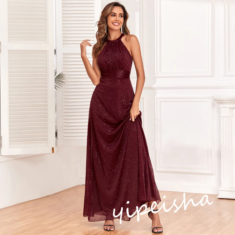 Robe de Bal de Forme Trapèze en Tulle et Perles, Tenue de Soirée Formelle, Style Classique et Moderne, Arabie Saoudite, pour Occasions Formelles