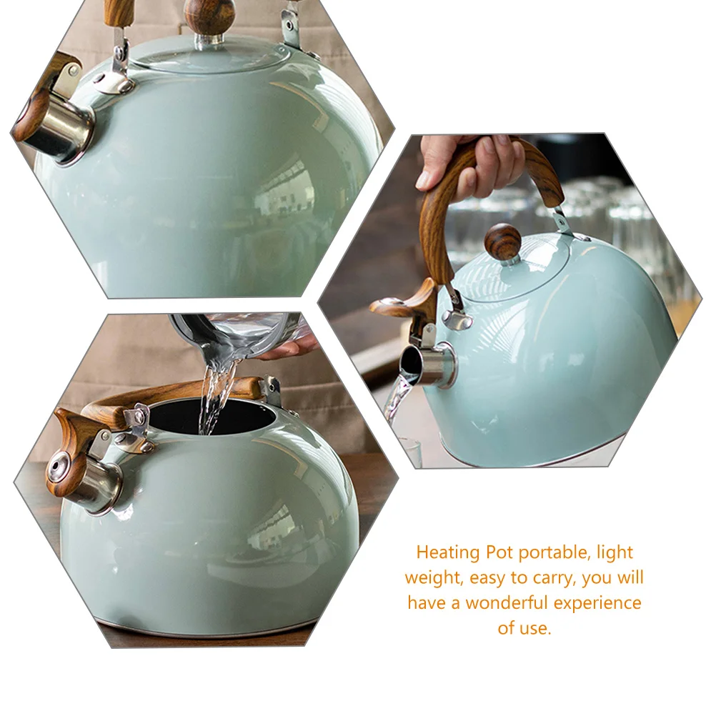 

Whistling Tea Kettle Stainless Steel Boiling Pot For Kitchen Stovetop Induction Gas Range Water Heater Automatic Steam