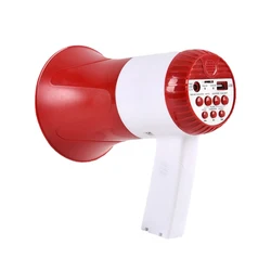 Megaphone Speaker 50W Power Portable Bullhorn Megaphone Voice Siren/Alarm Volume Control TF Card BT Alarm Megaphone Amplifier