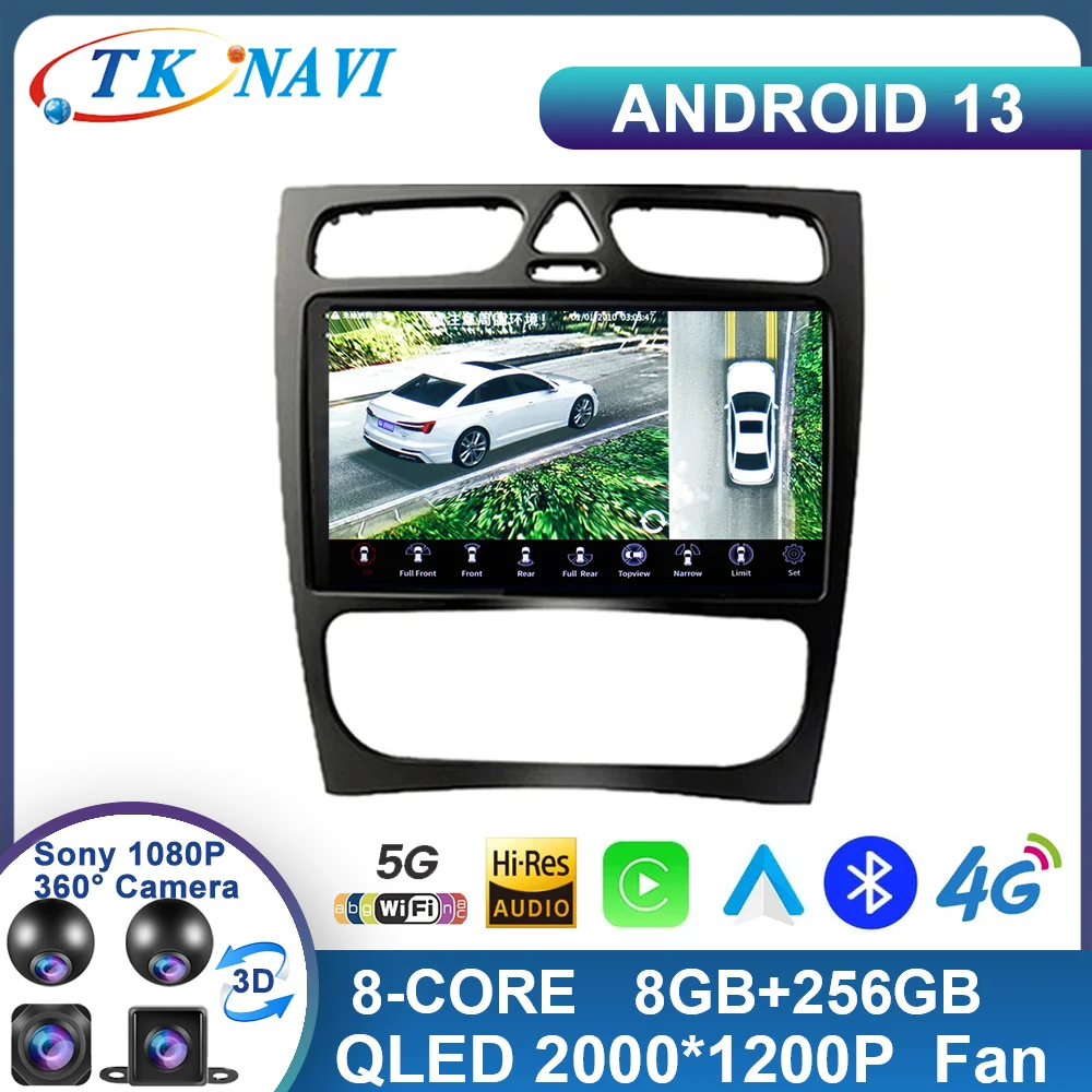 

Android 13 For Mercedes Benz C-Class W209 C200 C320 C350 CLK W203 2002-2005 Car Radio Multimedia Video Player Navigation GPS DSP