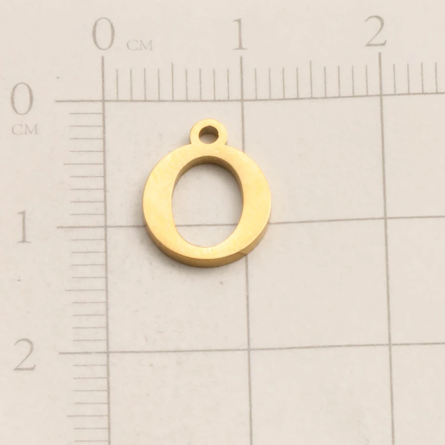 Echt vergoldeter Anhänger mit englischen Buchstaben, kleine A-Z Initialen-Charms für Schmuckherstellung, DIY-Namensanhänger aus Edelstahl, Geschenk. – Detail 17