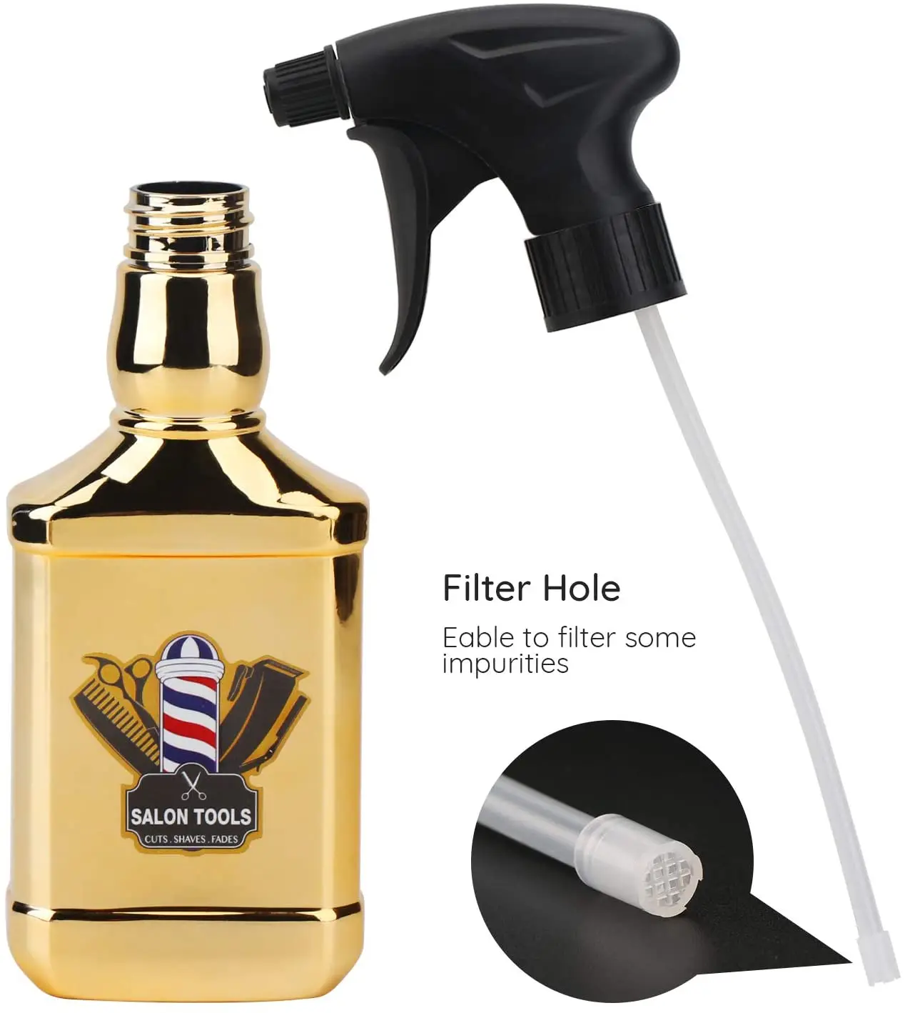 Botella pulverizadora de 350ML, 1 piezas, superficie galvanizada