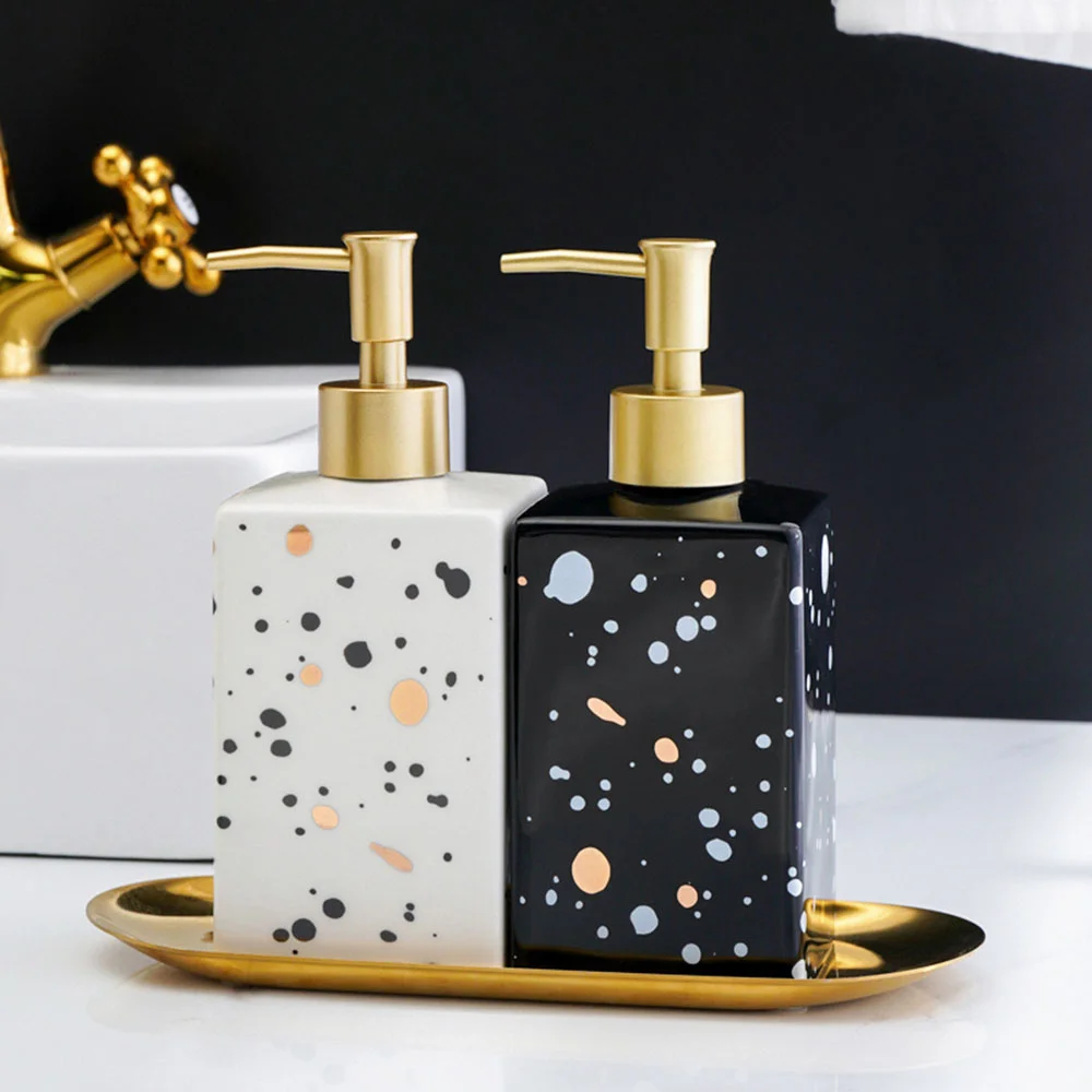 

450ml Ceramic Soap Dispenser Bathroom Hand Sanitizer Shower Gel Shampoo Bottles Modern Liquid Empty Sub-bottling