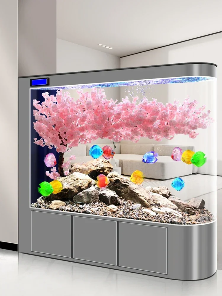 Fish Tank Living Room Medium and Large Aquarium Partition Wall Floor Fish Tank