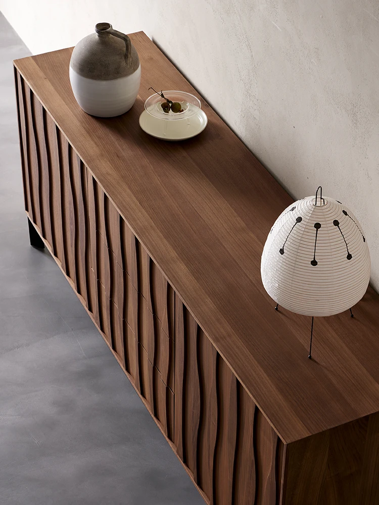 Credenza in legno massello armadio portaoggetti in legno di noce nero importato minimalista italiano design di fascia alta Z