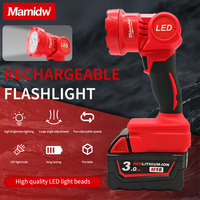 Mamidw Electric LED Work Light Portable 90° Folding Bright Spotlight Multifunction Camping Lamp For 18V Milwaukee Battery