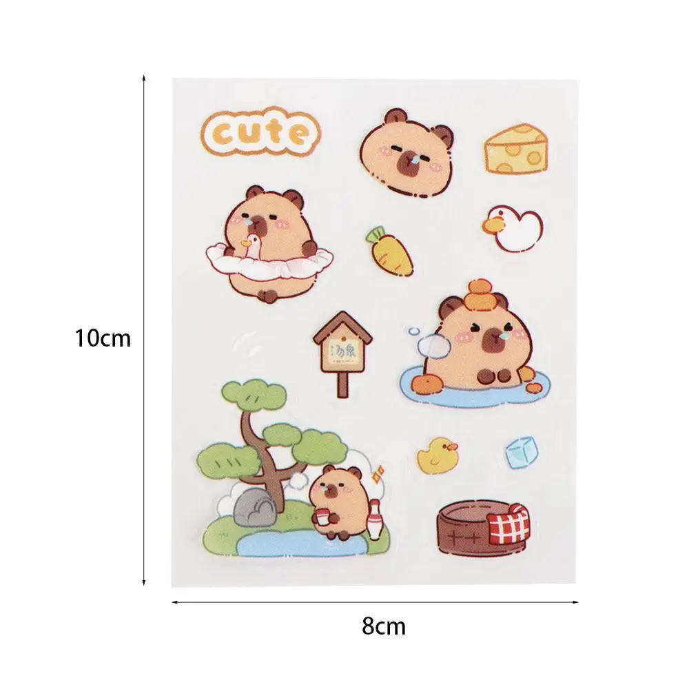 5pcs Capybara Orange Capybara Stickers Funny Kawaii Swimming Capibara Stickers Coffee Tomato Cartoon Kapibara Stickers