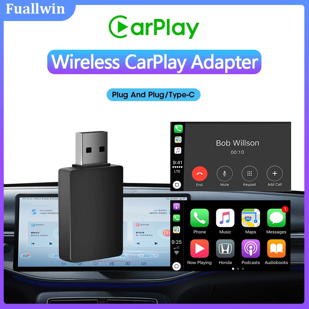 

NEW Mini CarPlay Wireless Adapter Smart box CarPlay Dongle Bluetooth WiFi Fast Connect Plug and Play For OEM Wired CarPlay Car