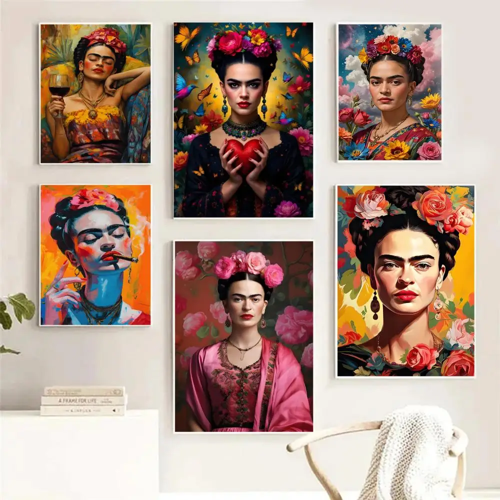Hot ART F-Frida Kahlo ANIME Poster HD Self Adhesive Waterproof Wall Art Ideal for Home Office Dorm Bedroom Great Gift