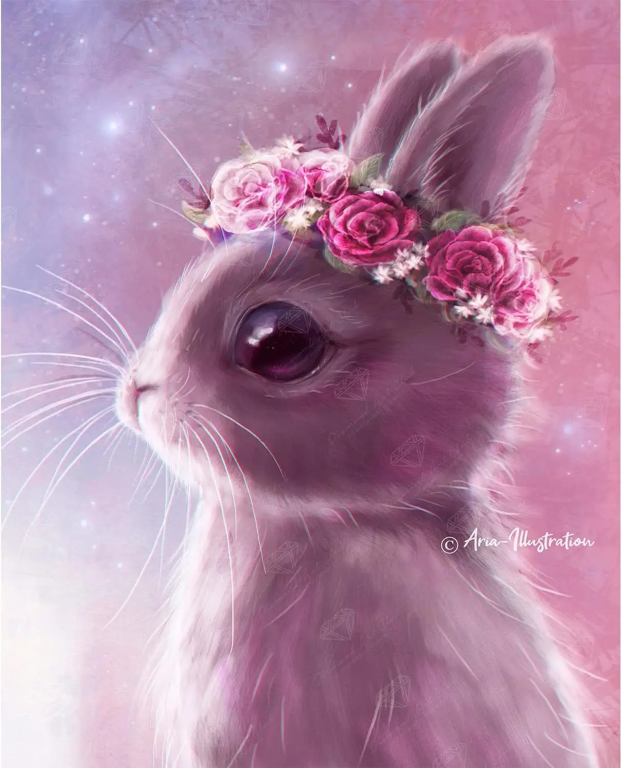 

DIAMOND ART CLUB Fairy Bunny Diamond Painting Kit, Fun DIY Crafts for Adults, Round Diamond Art Canvas