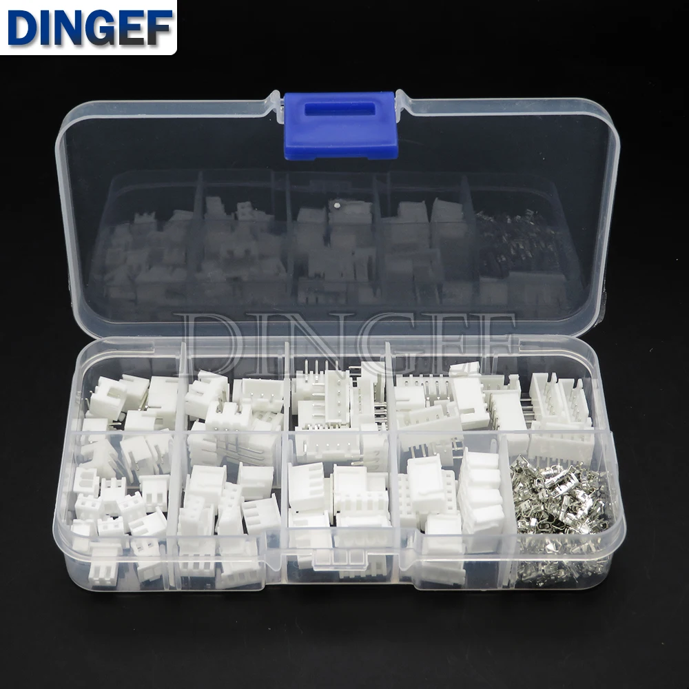 230PCS XH2.54 2p 3p 4p 5p pin 2.54mm Pitch Terminal Kit Housing Bent needle Pin Header JST JC3 Connector Wire Connectors Adaptor